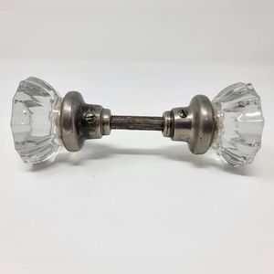 Door Knob Glass and Brass? Antique Vintage Independent Turn Spindle Rare